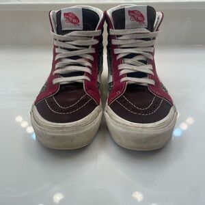 Vans Red and Brown High-Top Sneakers